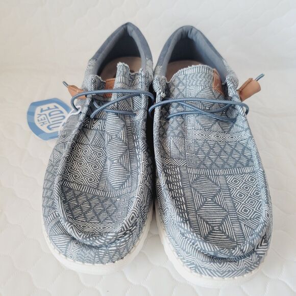NWT Hey Dude Wally Navy Funk Batik Men\'s Size 11 Slip-On Casual Shoes main image 9